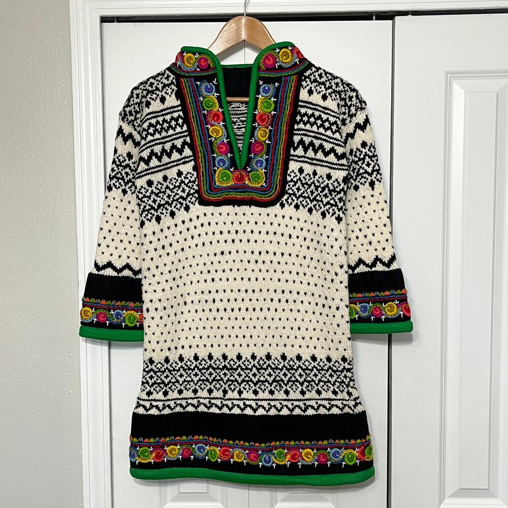 Norway Fair Isle Sweater Birdseye Vtg Norwegian 70s Wool Dale Multicolor Nordic